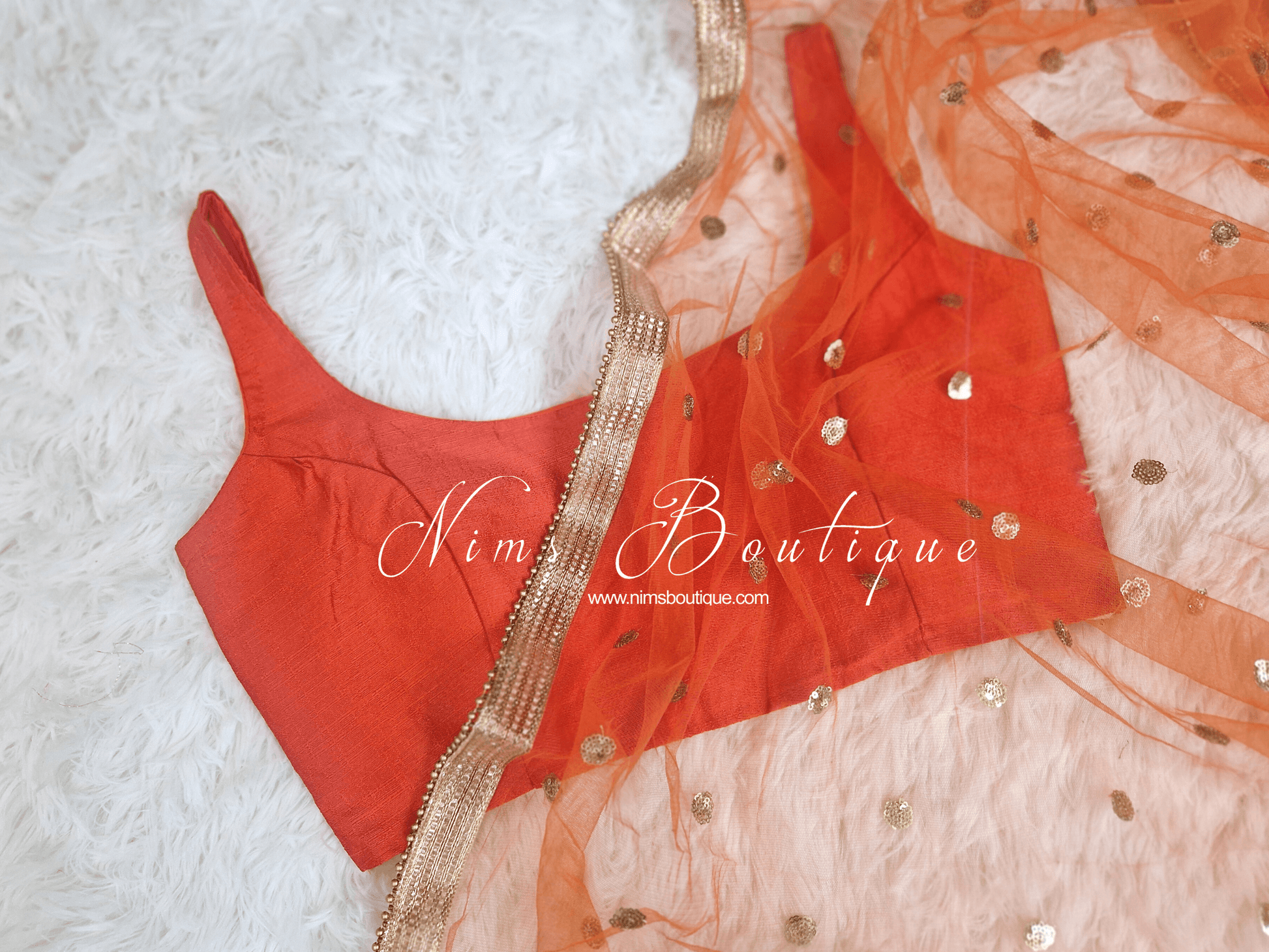 Nims Boutique The NB Orange Blouse 10-12
