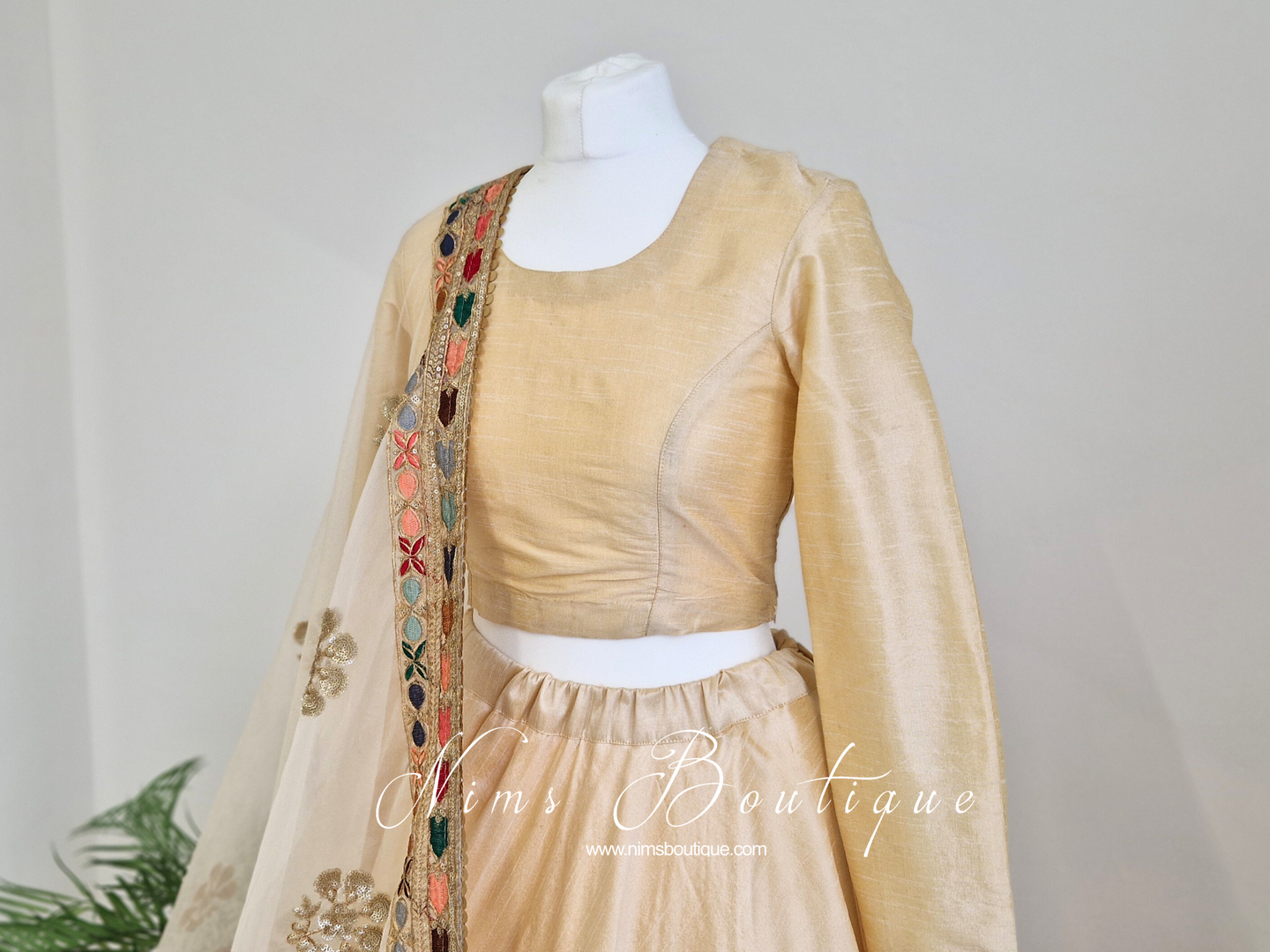 Nims Boutique Indira Gold Blouse with long sleeves 6-20