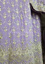 Lilac Embroidered Sharara Suit with sleeves (18-22)