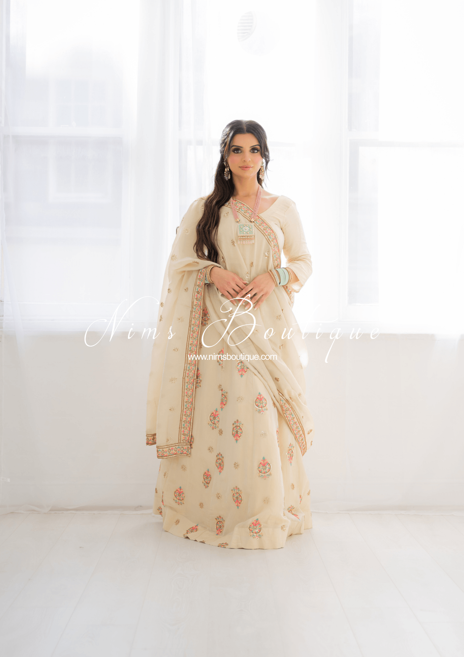 Nims Boutique Alia Gold Pastel Multicolour Dupatta/Chunni