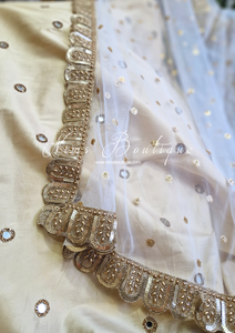 Mira Luxury White Net Embroidered Dupatta/Chunni