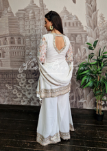 Luxury White Embroidered Sharara Suit (10-12)