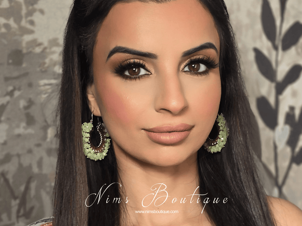 Nims Boutique Meghna Royal Mint Hoop Earrings