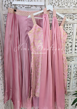 Pink Brocade Sharara Suit (10-12)