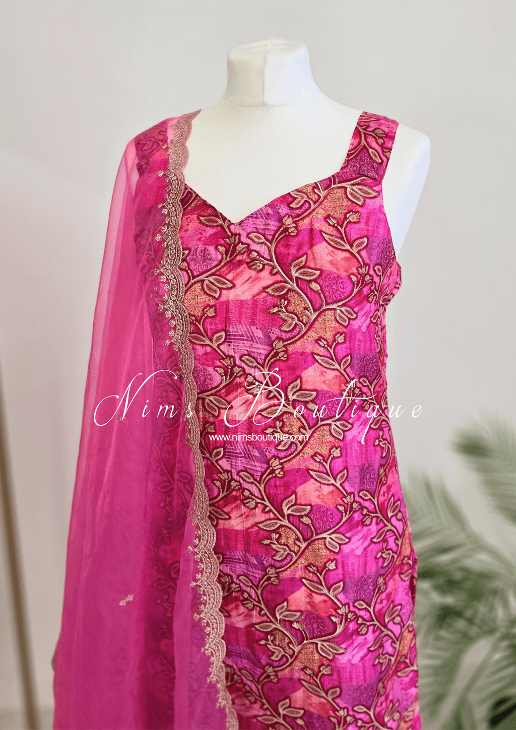 Nims Boutique Kajal Pink Printed Pajami Suit sizes 6 to 18