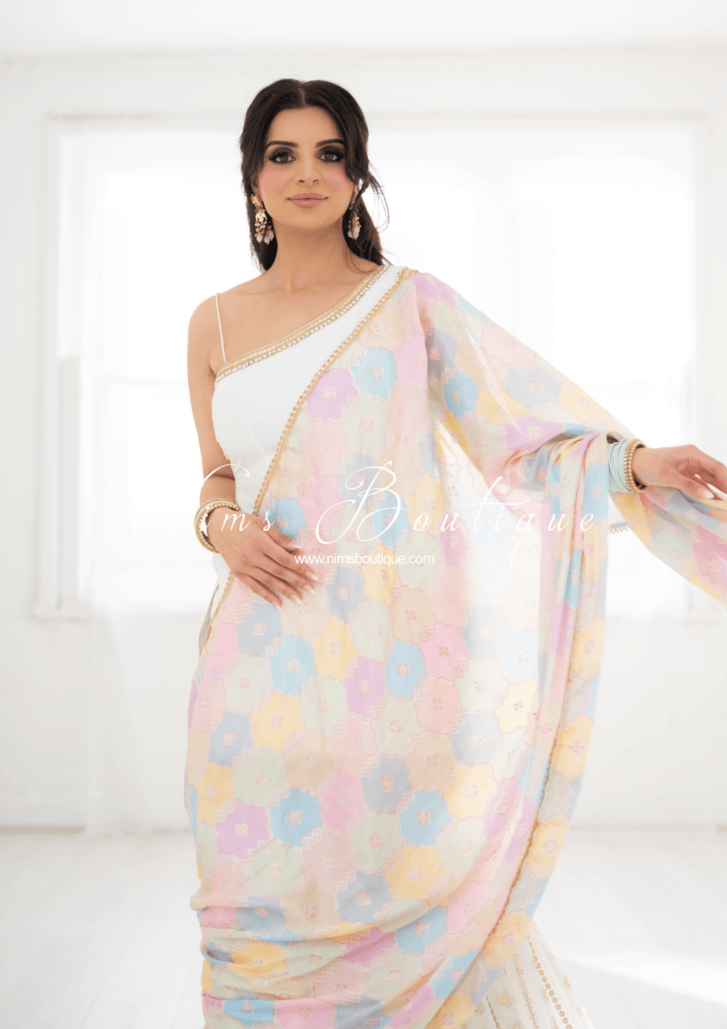 Nims Boutique Luxury Pastel Multicolour Dupatta/Chunni