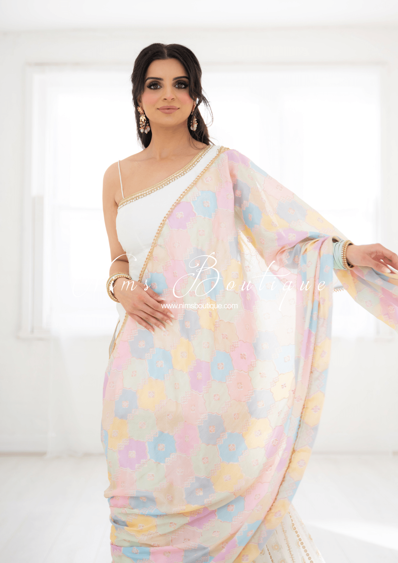 Nims Boutique Luxury Pastel Multicolour Dupatta/Chunni