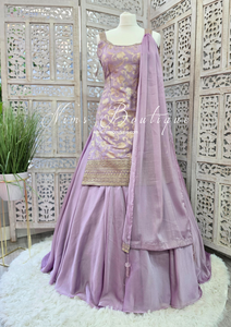 Lilac Brocade Sharara Suit (10-12)