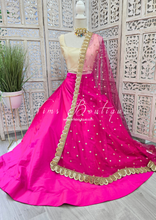 Mira Luxury Hot Pink Net Embroidered Dupatta/Chunni