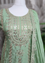 Mint Zari Work sharara suit (Size 16-18)