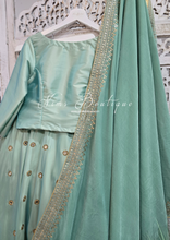 Mint Silk High Neck Blouse with sleeves (4-20)