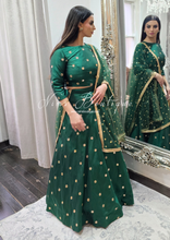 Rani Luxury Silk Dark Green Mirror readymade skirt/lehnga (size 4-18)