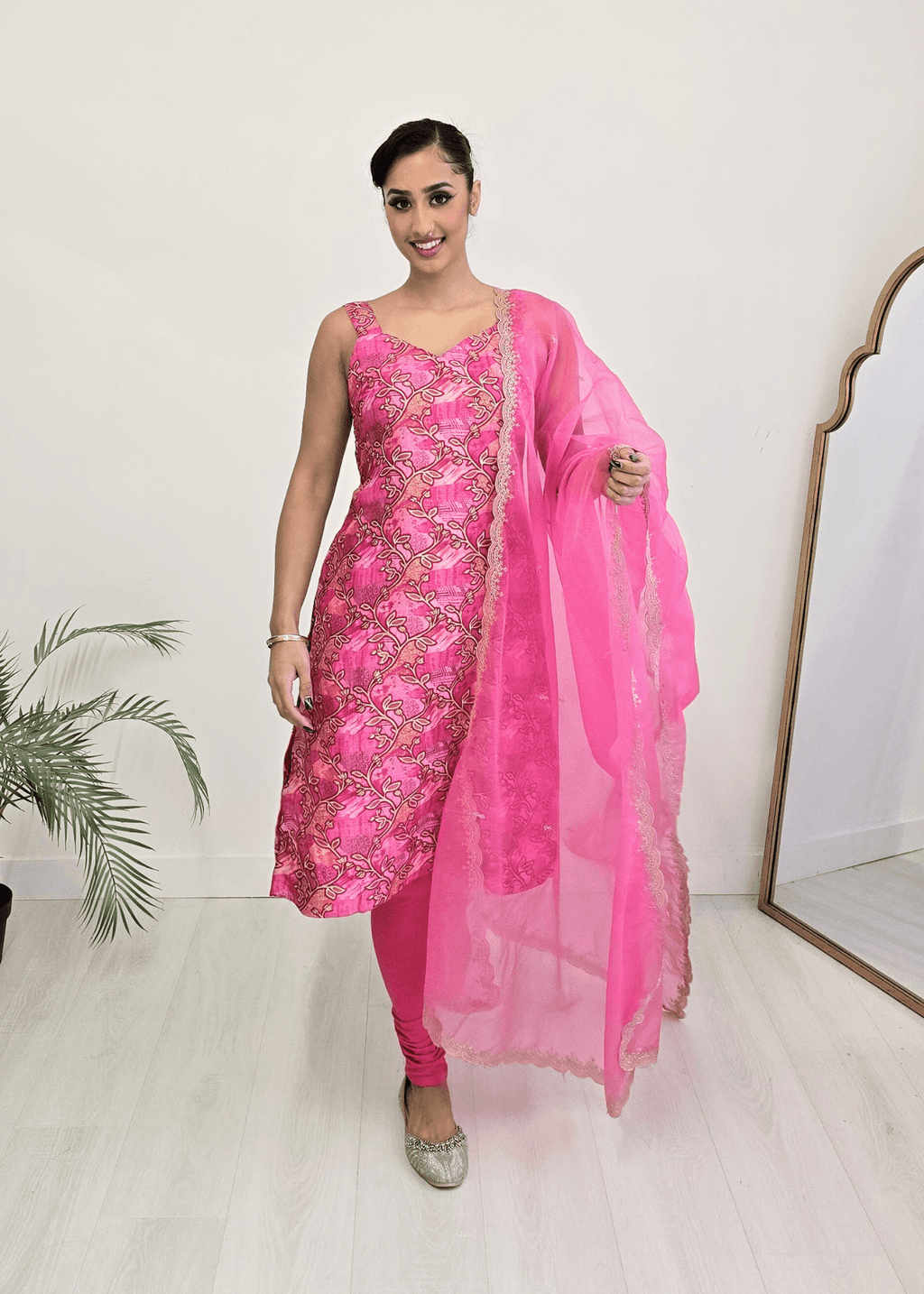 Nims Boutique Kajal Pink Printed Pajami Suit sizes 6 to 18