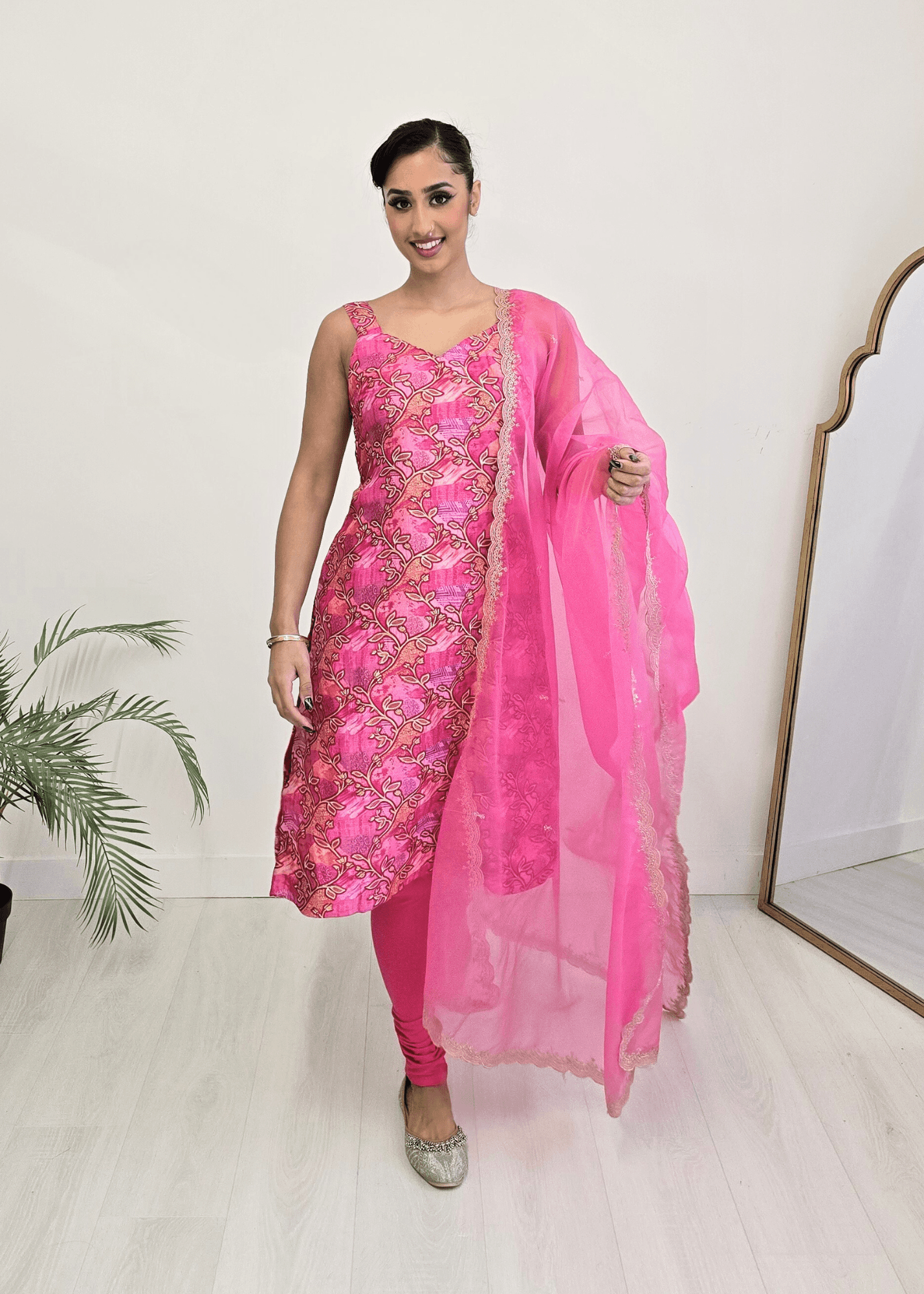Nims Boutique Kajal Pink Printed Pajami Suit sizes 6 to 18