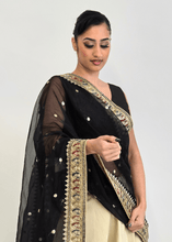 Nims Boutique Sunidhi Black Multicolour Organza Dupatta/Chunni