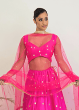 Nims Boutique Rani Luxury Hot Pink Silk Mirror Blouse size 4-16