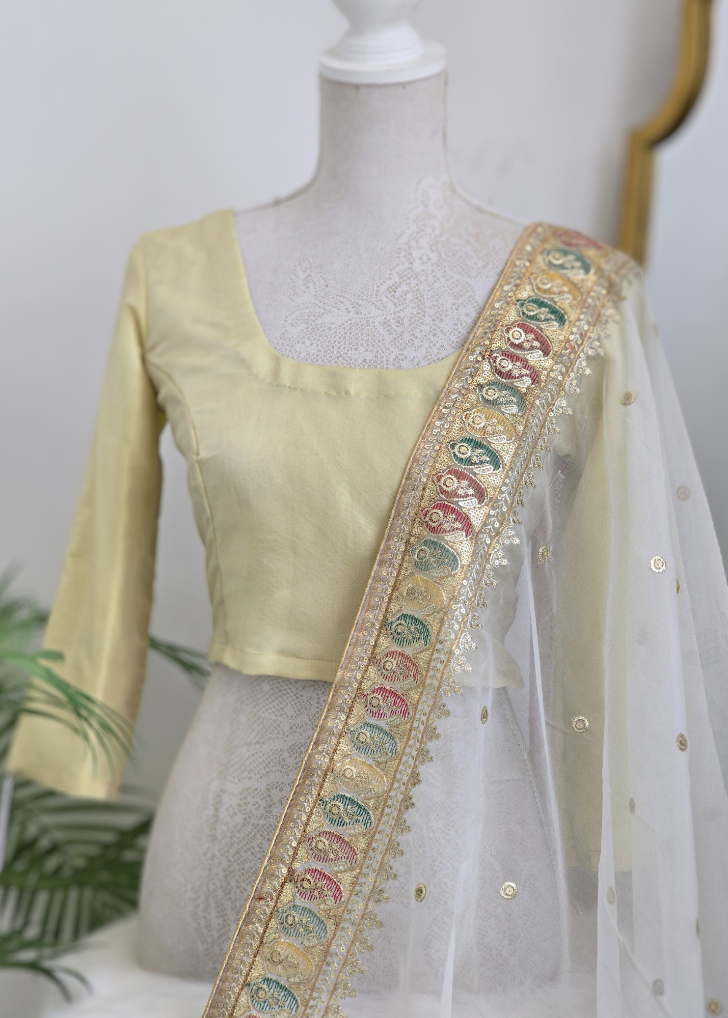 Gold Shimmer Blouse with long sleeves (8-16)