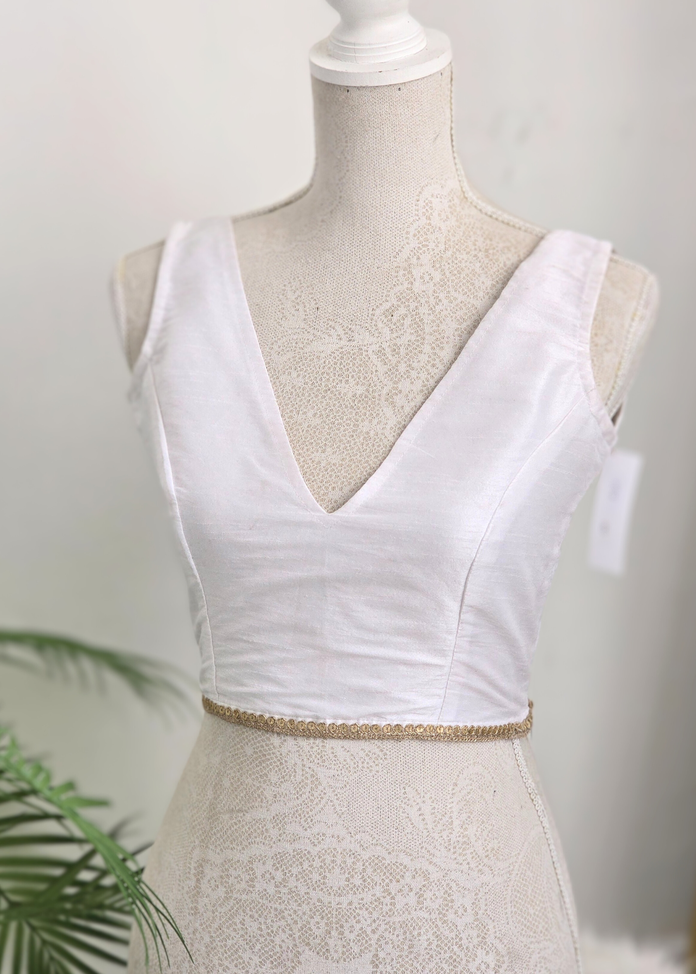 Rupa White Luxury Silk V Neck Blouse (size 4-16)