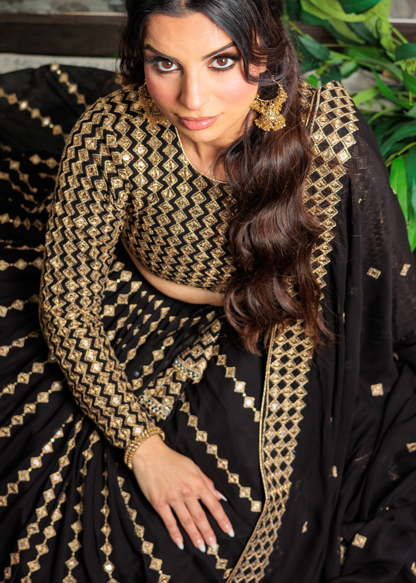 Karina Luxury Black & Gold Lehnga (sizes 6-14)