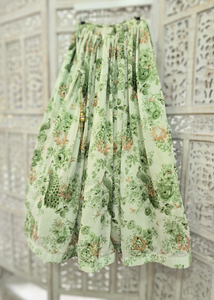 Florella Ivory & Green Georgette readymade skirt/lehnga