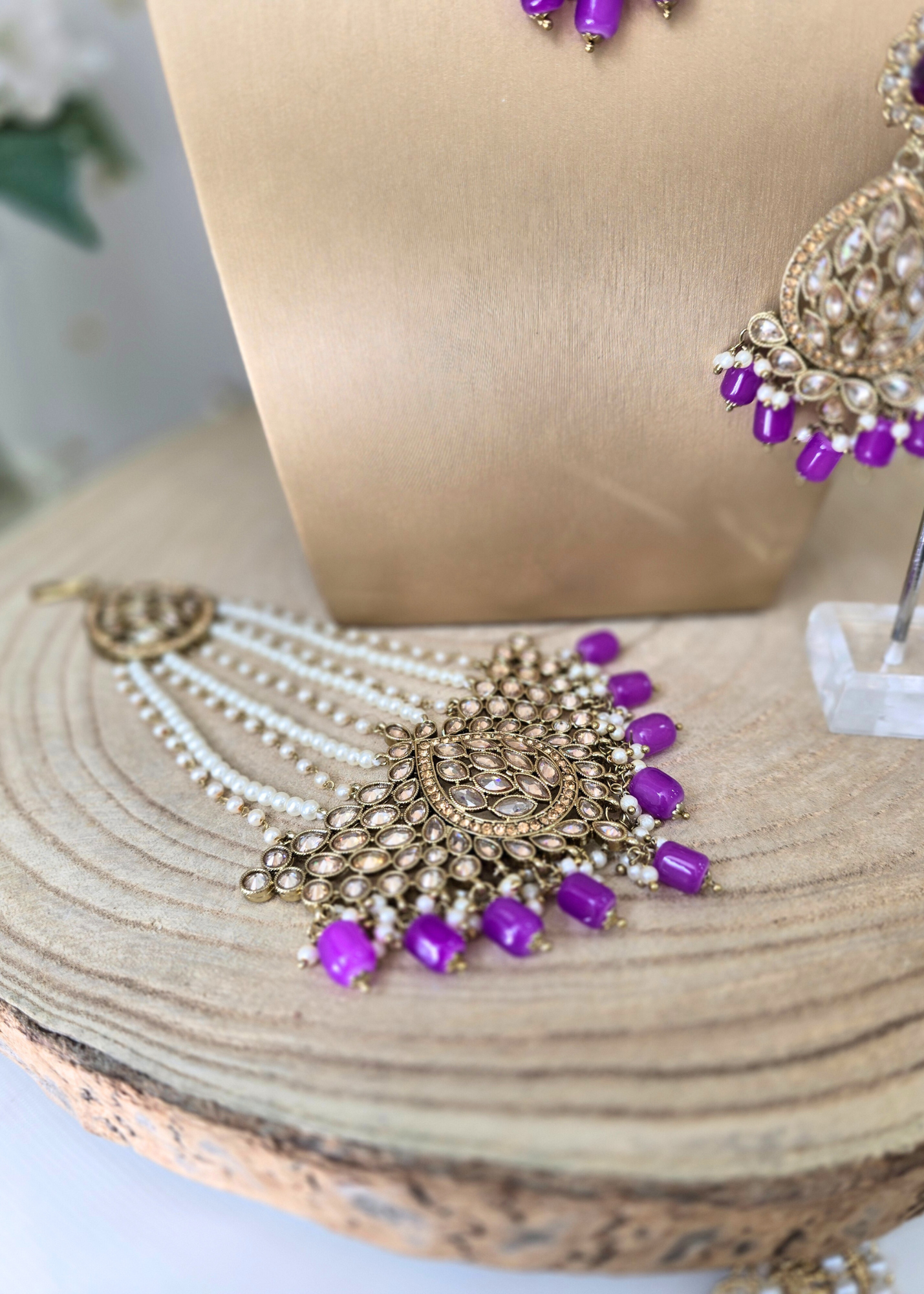 Polki Champagne Gold & Purple Set