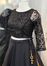 Ayesha Black Net Long sleeved Blouse (size 4-24)