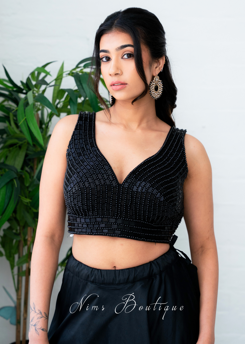 Isla NB Luxury Black Bead Blouse (one size)