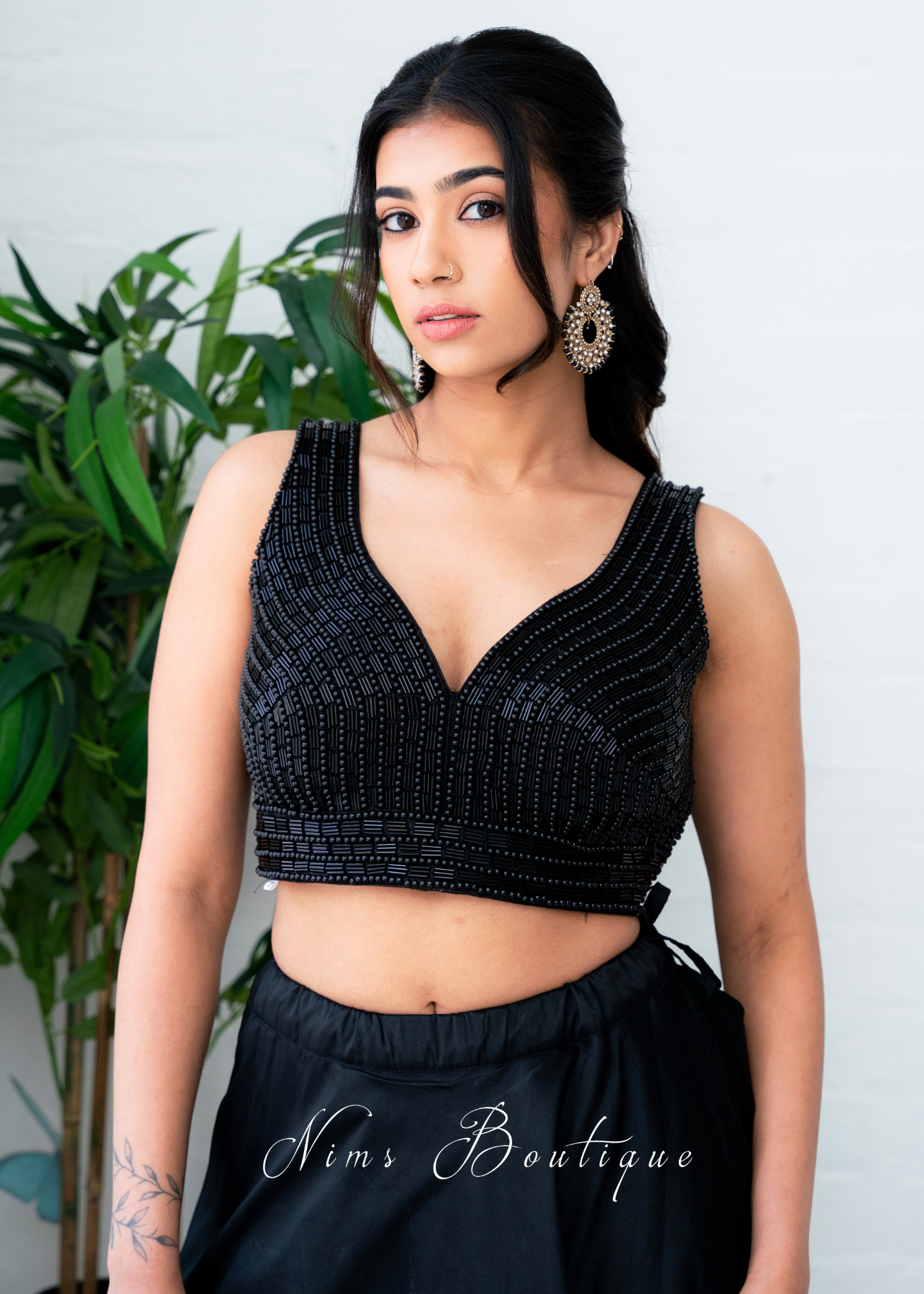 Isla NB Luxury Black Bead Blouse (one size)