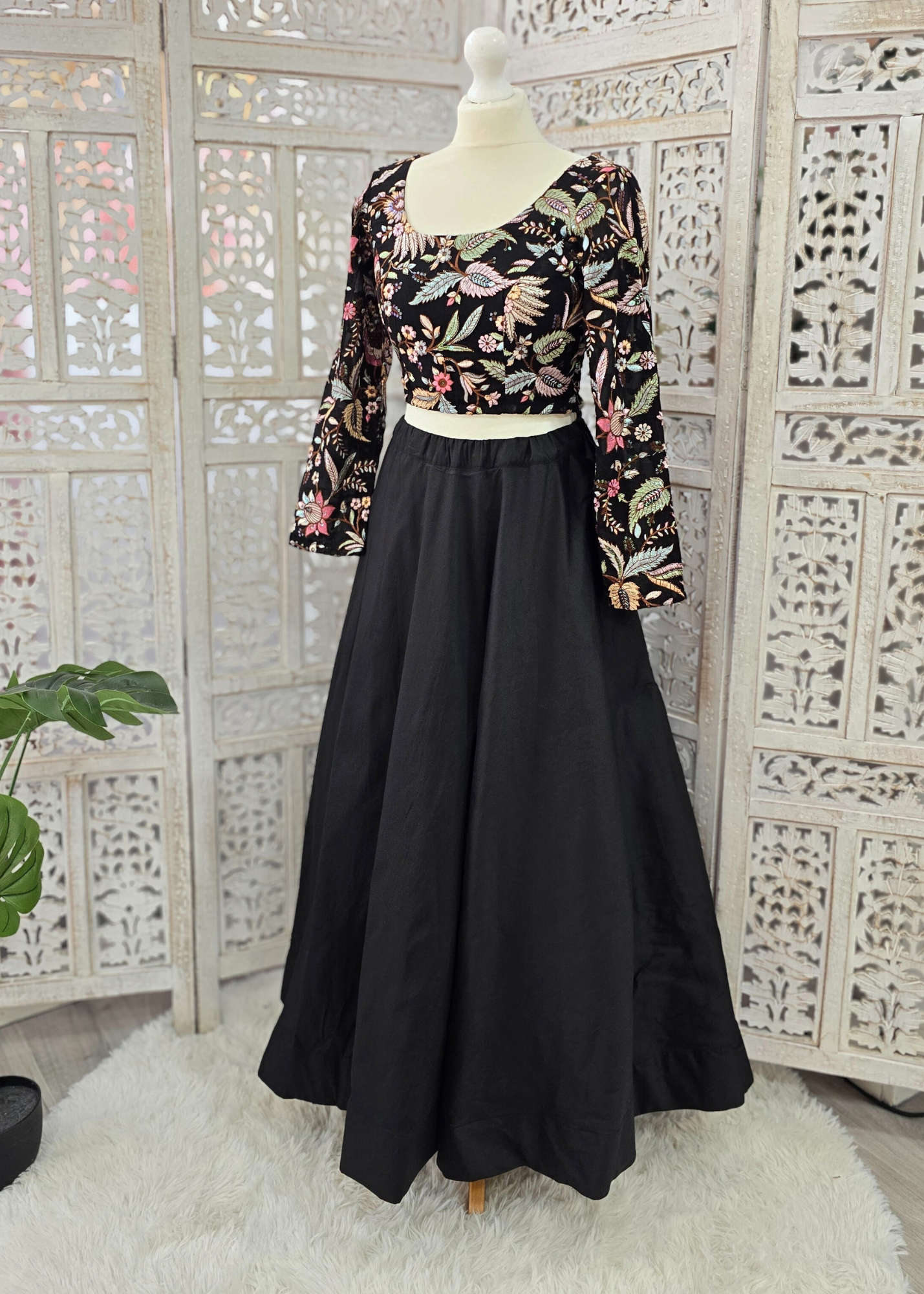 Luxury Sarika Black Long Sleeve Blouse (size 8-20)