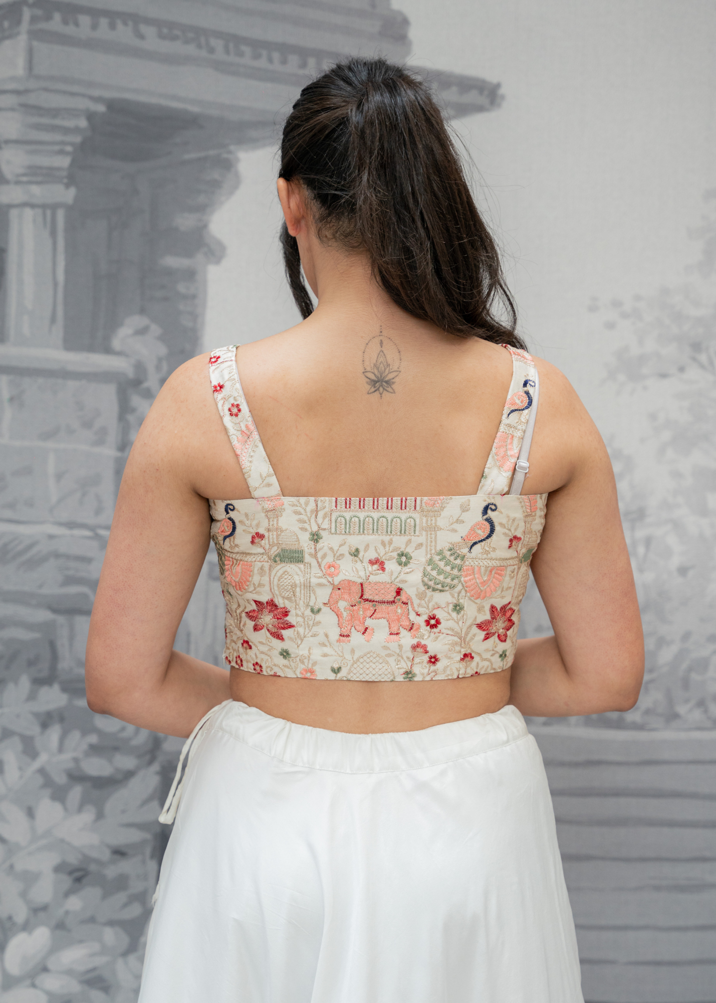 Elephant Ivory Embroidered Strap Blouse (4-16)