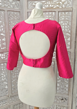 Hot Pink Silk Blouse with sleeves (4-14)