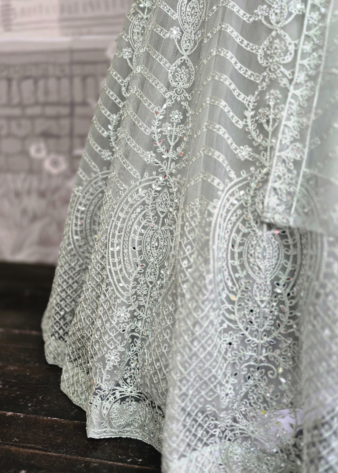 Luxury Pistachio Green Lehenga (size 18-20)