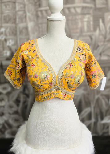Genelia Yellow Embroidered Blouse (10-12)