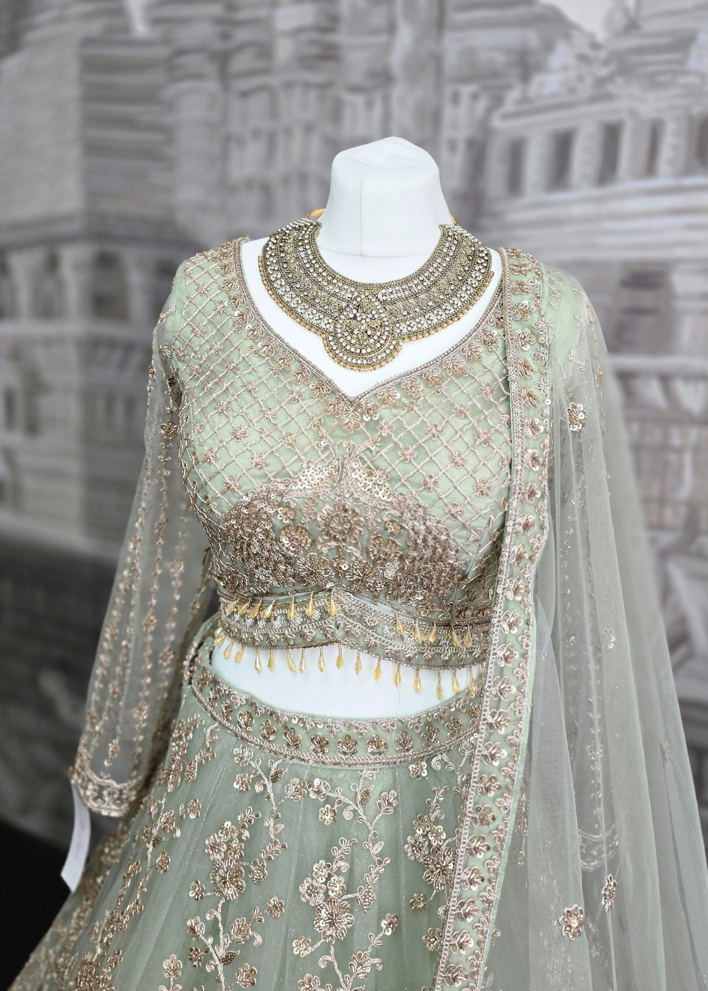 Luxury Mint Lehenga (size 12)