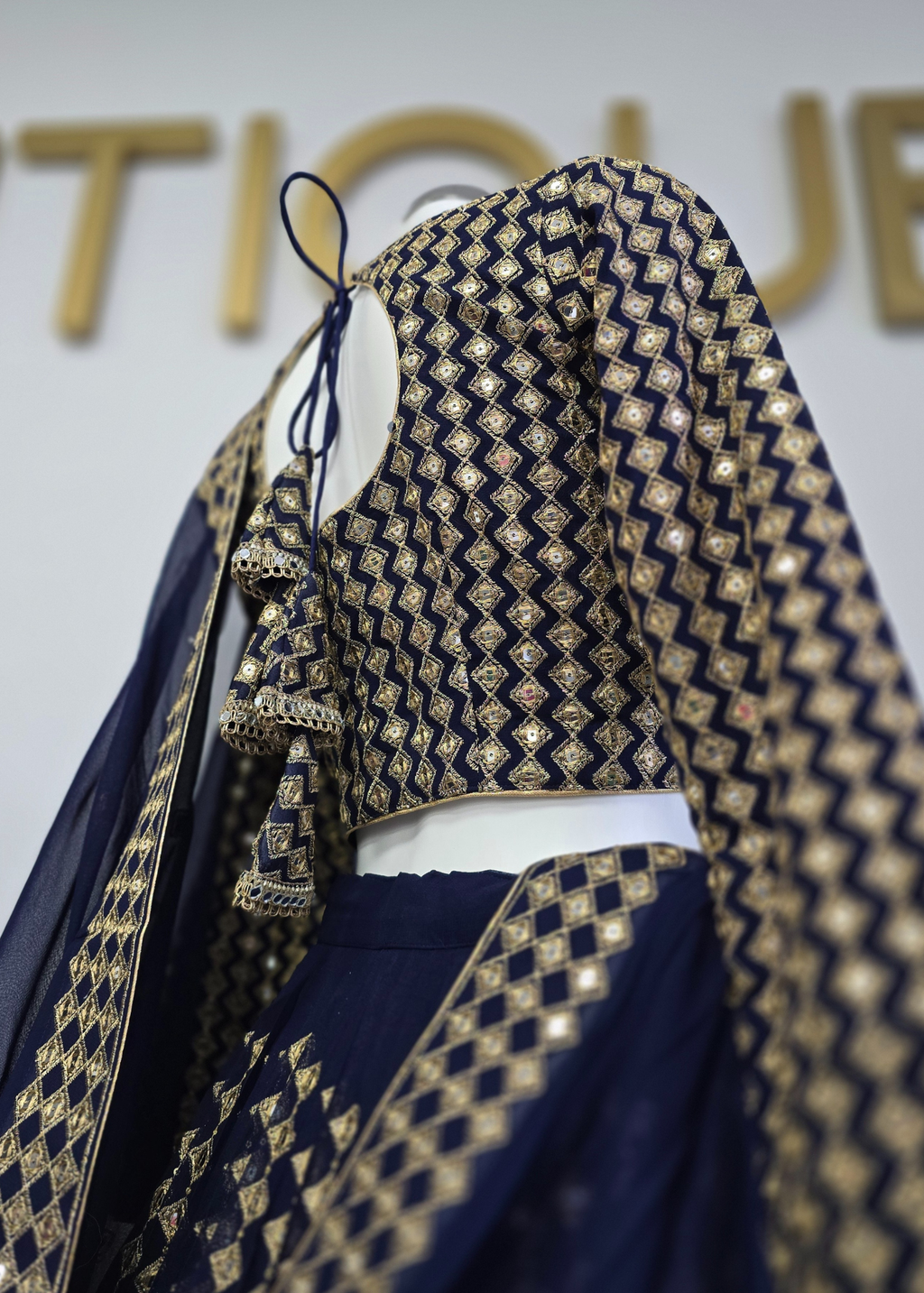 Karina Luxury Navy & Gold Lehnga (sizes 6-14)
