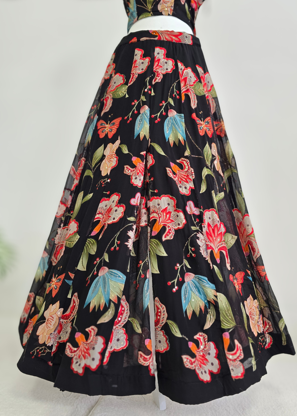 Lillianna Black Floral readymade trousers (size 4-18)