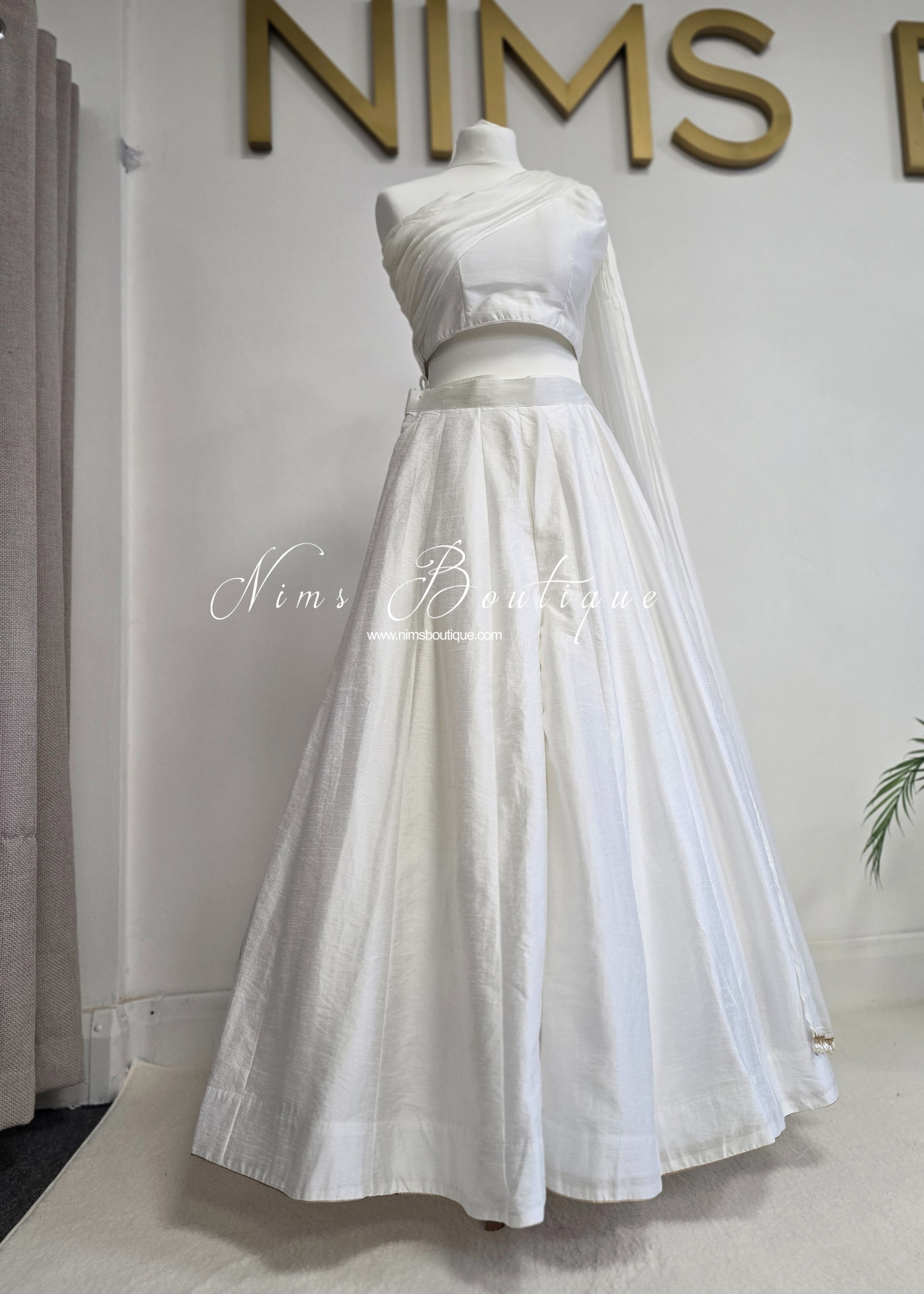 Arya White Flared Trousers (sizes 4-18)