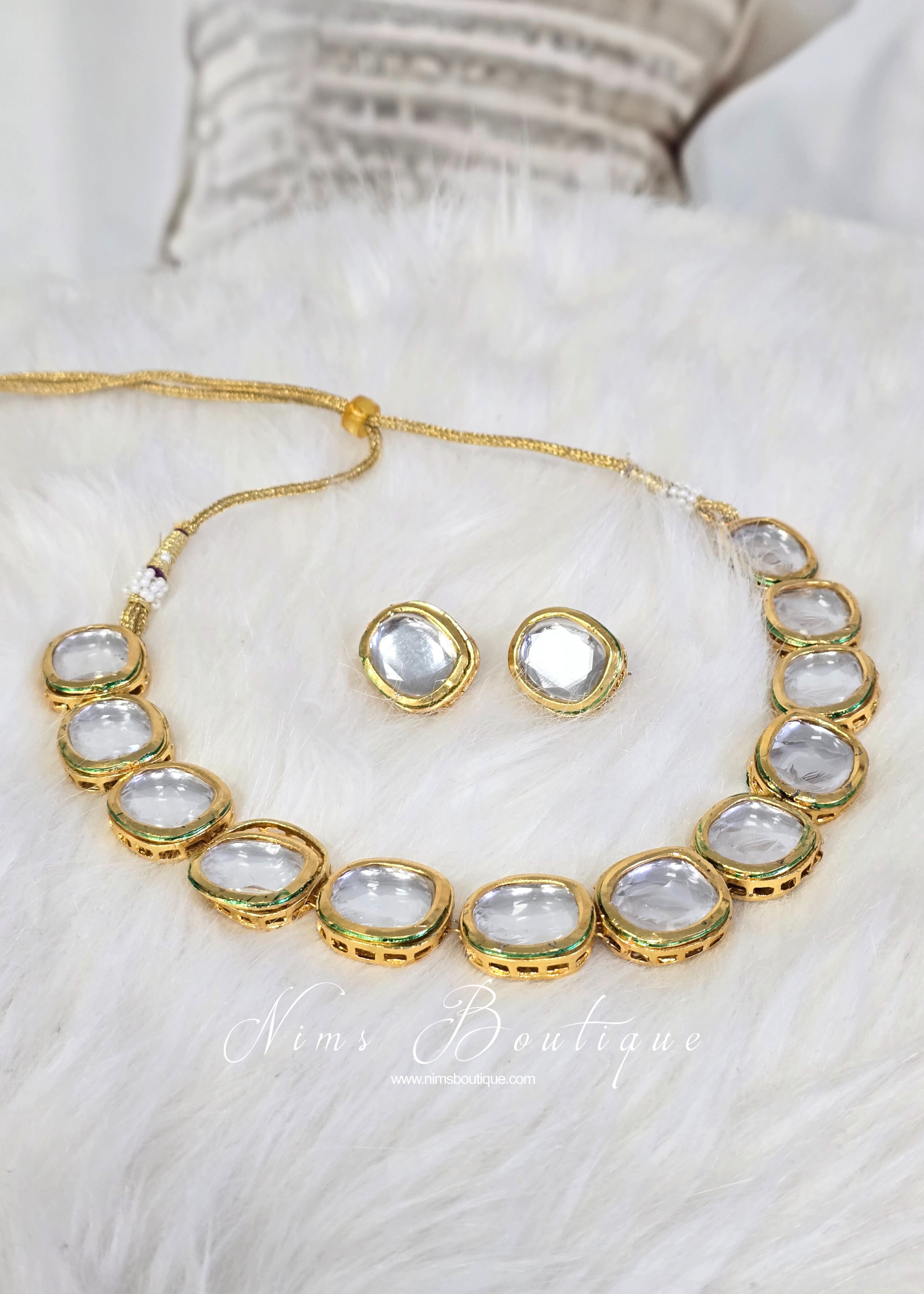 Lina Kundan Set with stud earrings