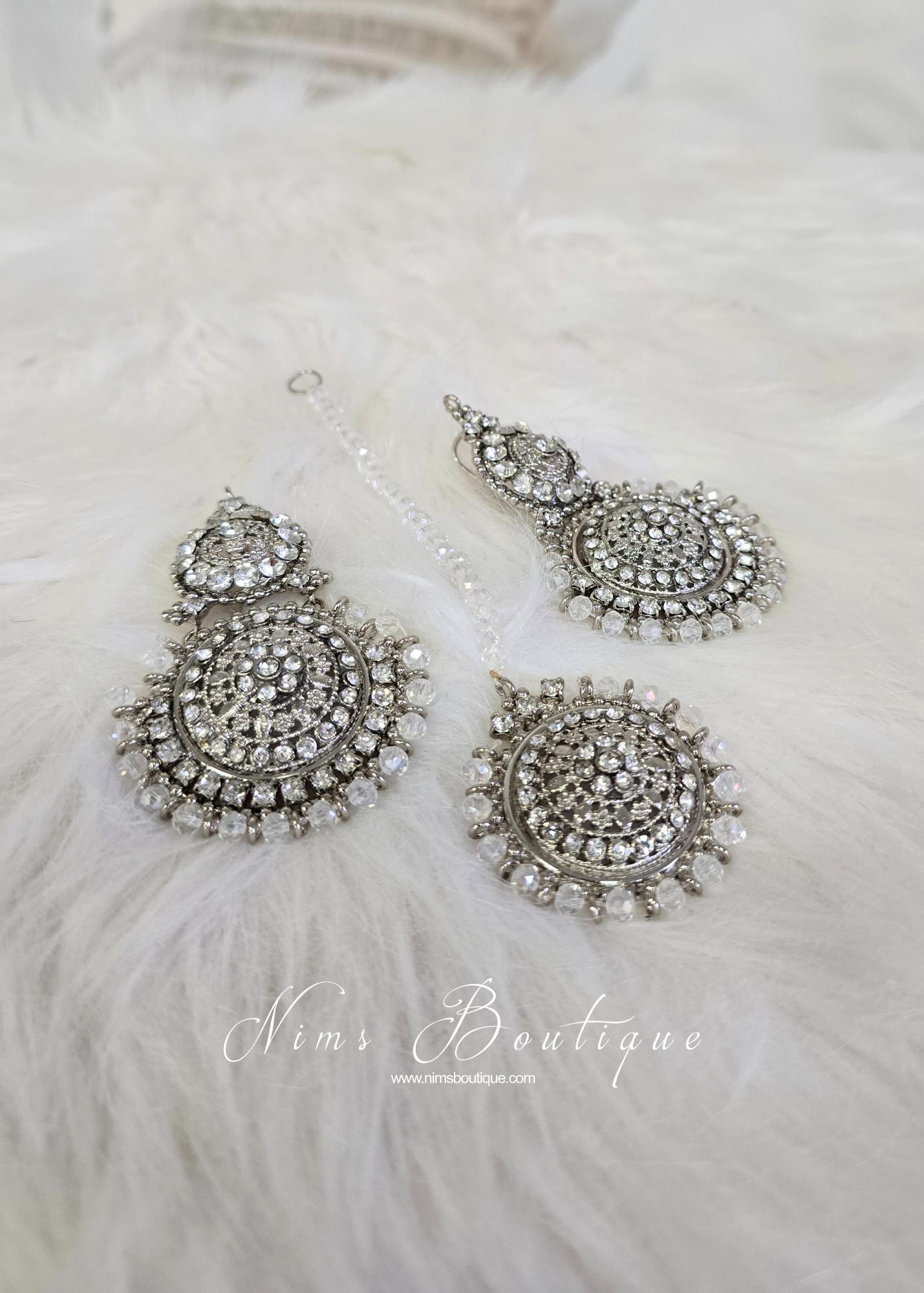 Royal Silver & Clear Tikka Set