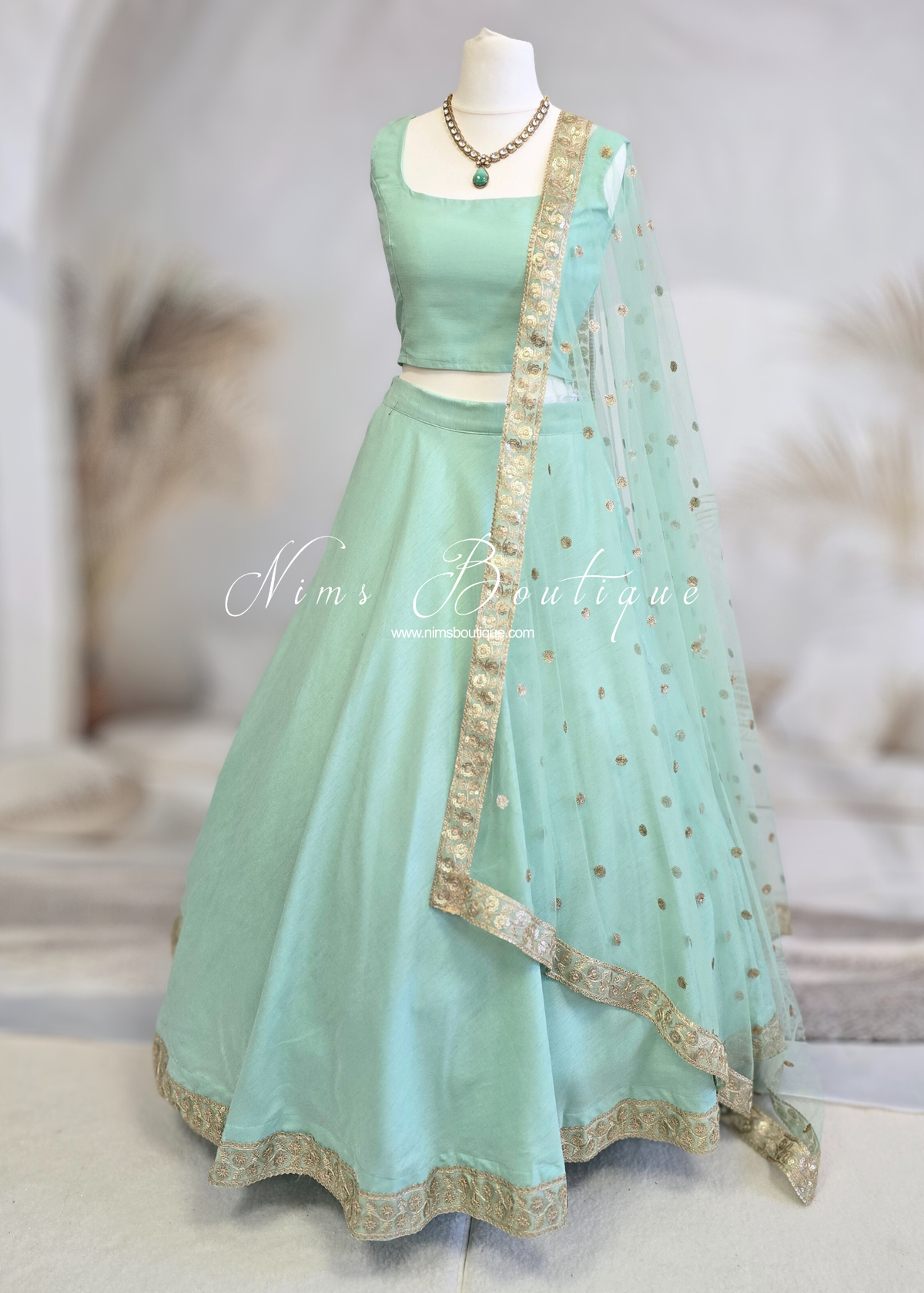 Saloni Readymade Mint Green Raw Silk skirt/lehnga (sizes 4-20)