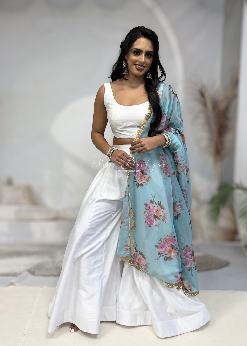 Arya White Flared Trousers (sizes 4-18)