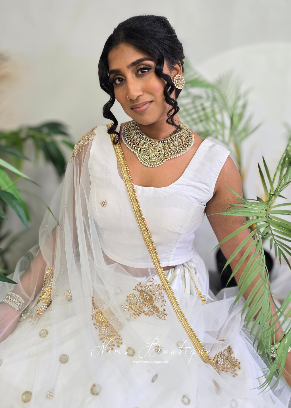 Madhubala Antique Gold & Pearl Statement necklace