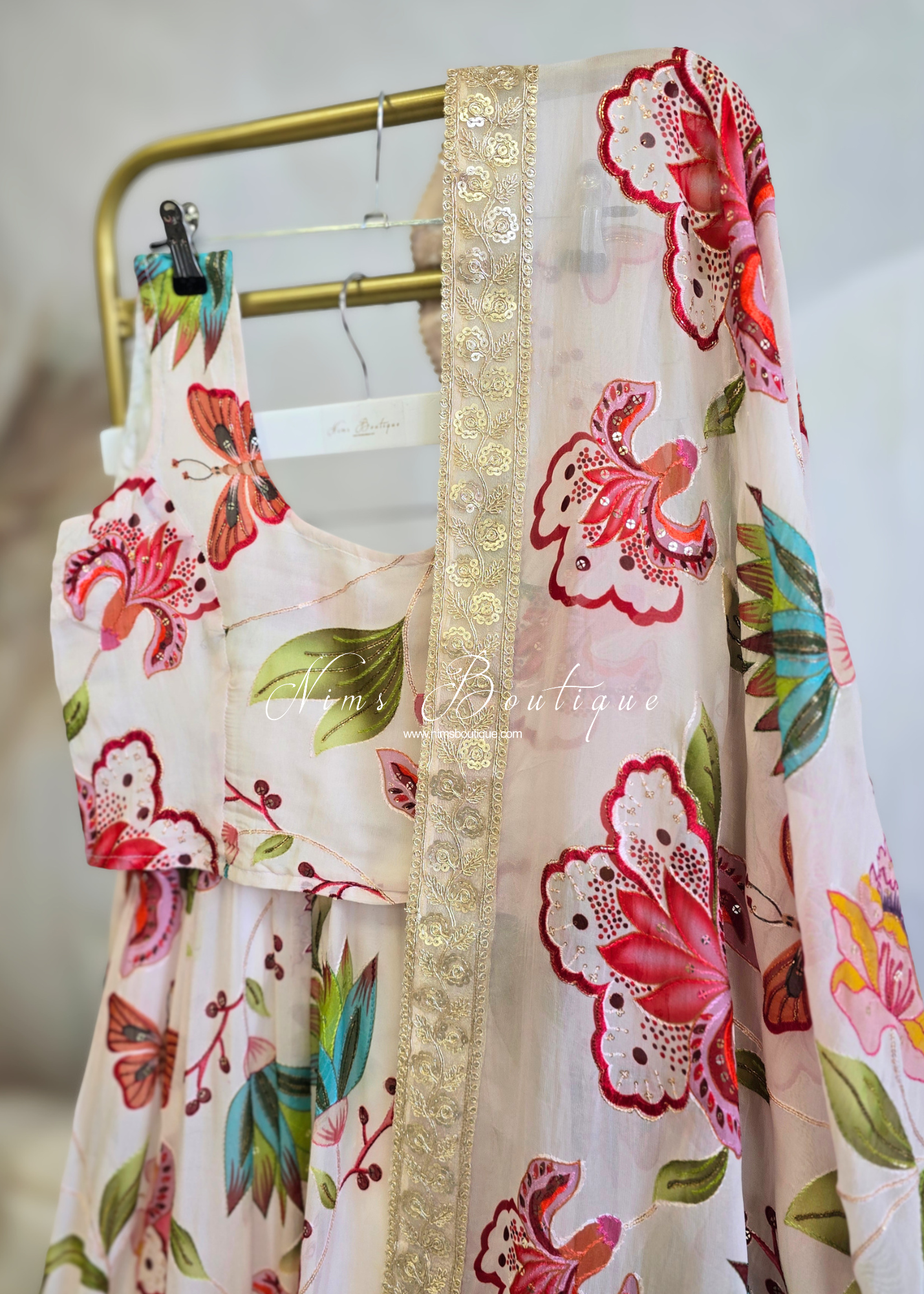 Evelina Cream Floral Blouse (sizes 4-16)