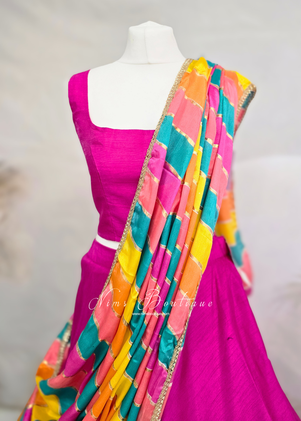 Multicolour Stripe Georgette Dupatta/Chunni (3)
