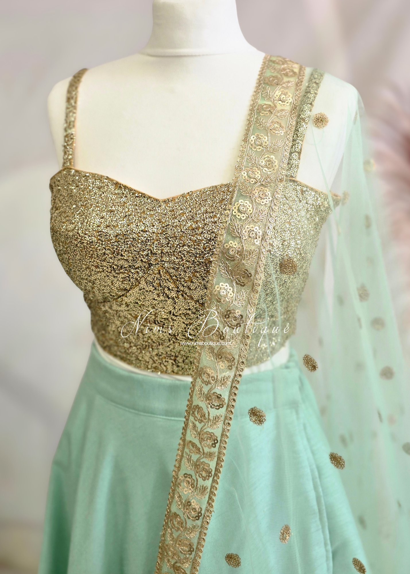 Gia Gold Sequin Strap Blouse (4-18)