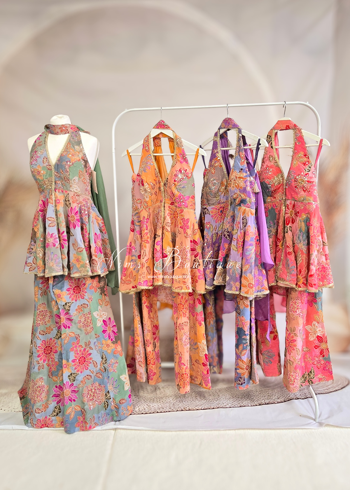 Luxury Halterneck Embellished Gharara Suit (size 12)