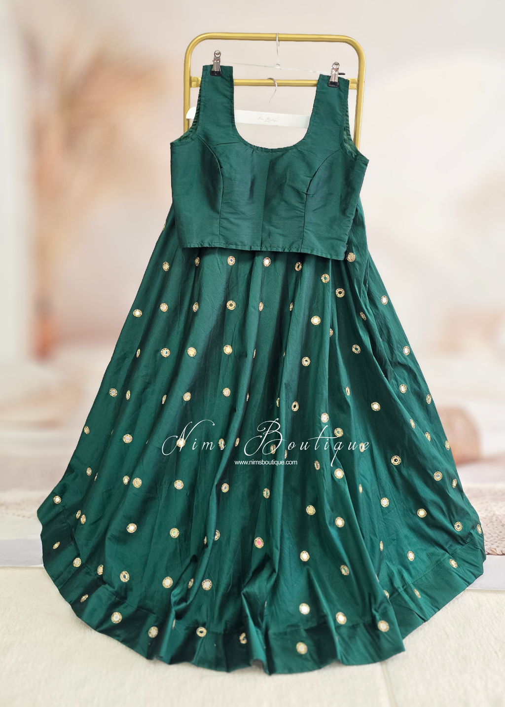 The NB Dark Green Sleeveless Silk Blouse (4-26)