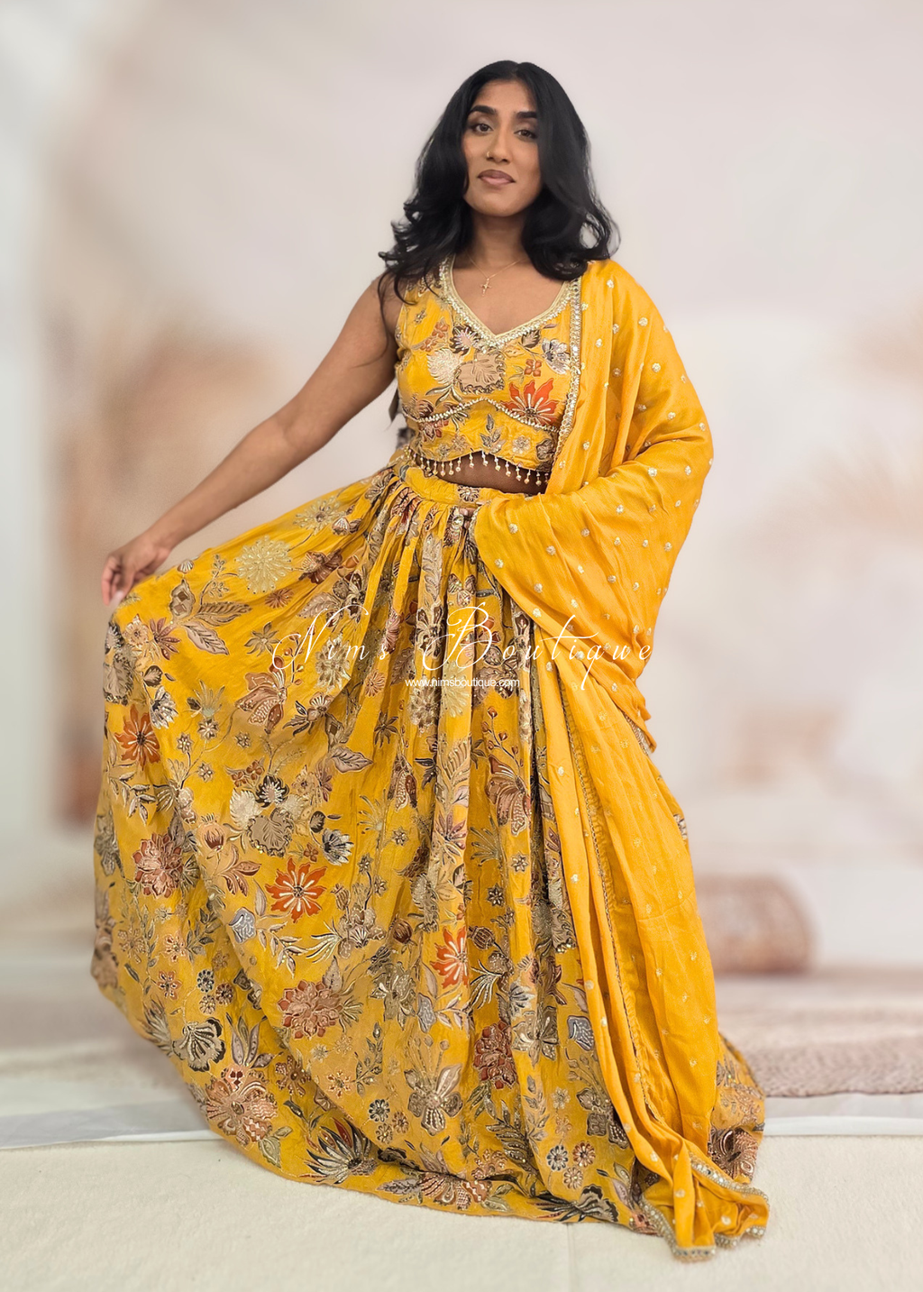 Luxury Floral Embellished Lehnga (size 12)