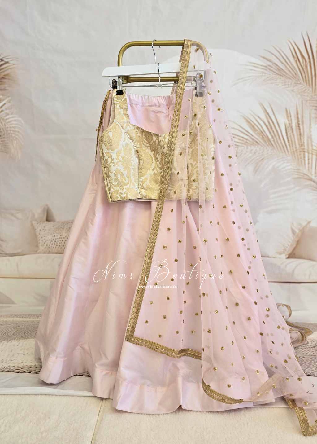 Readymade Light Blush Silk skirt/lehnga (sizes 4-20)
