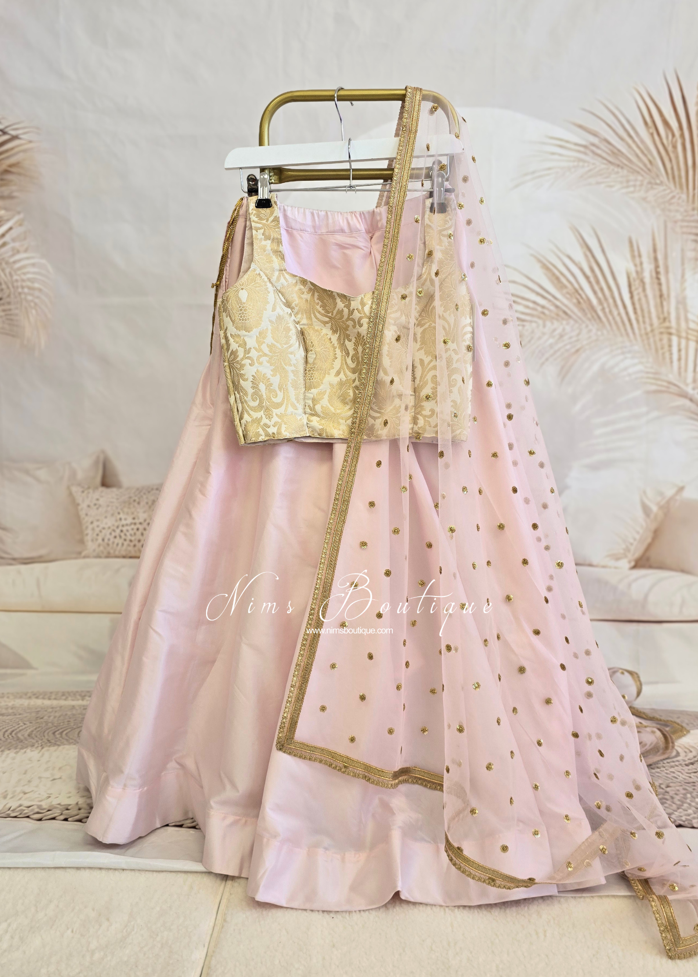 Readymade Light Blush Silk skirt/lehnga (sizes 4-20)